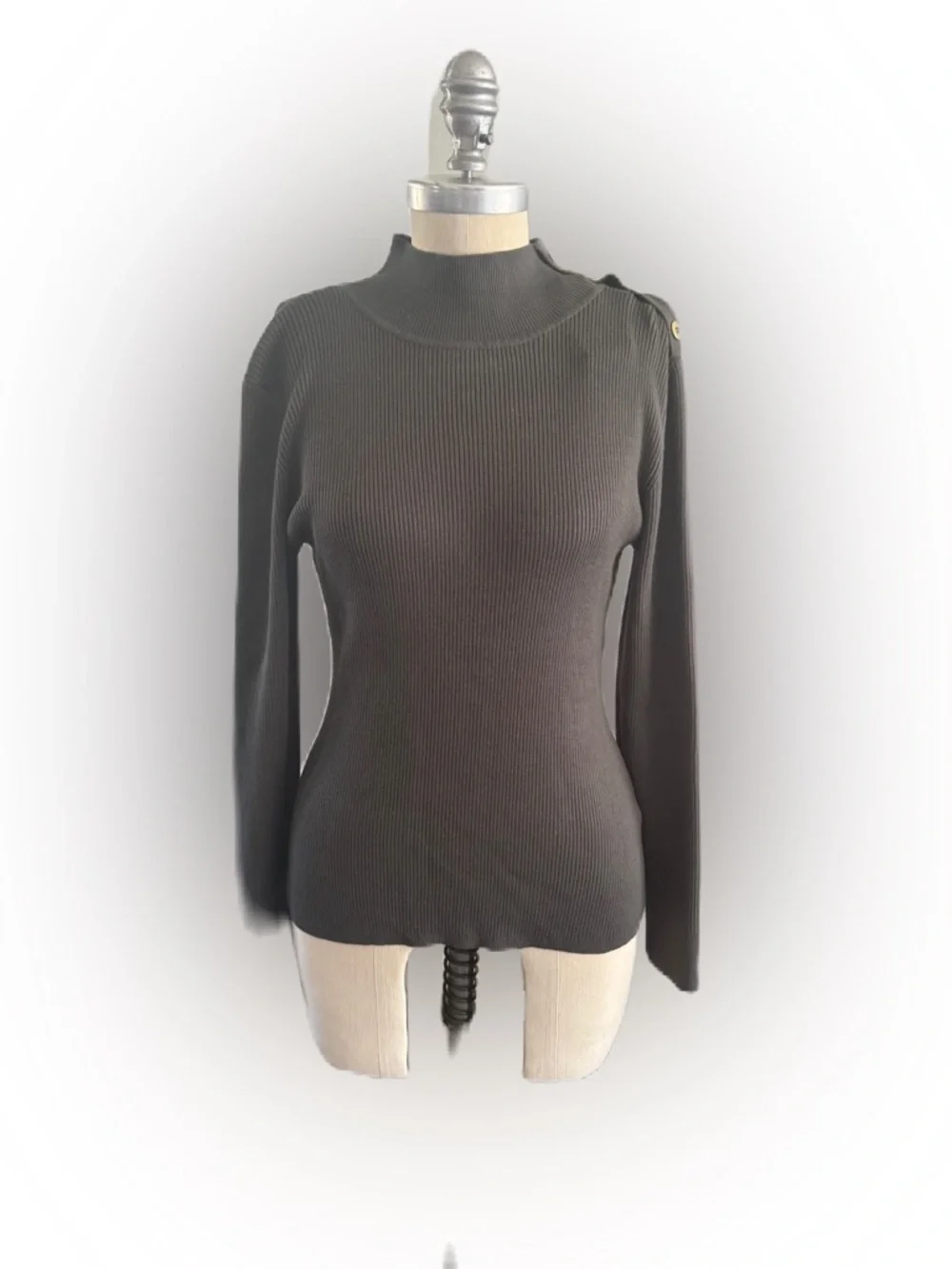 BNWT Cable & Gauge Forest Spruce Ribbed Mock Turtleneck. Size Medium - Picture 1 of 11